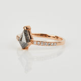 1.20ct Kite Salt & Pepper Diamond Engagement Ring, Athena Setting