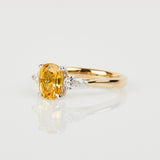 1.45ct Yellow Sapphire and Diamond Engagement Ring, Luna Setting