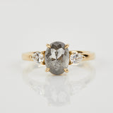 2.18ct Grey Oval Diamond Engagement Ring, Luna Setting