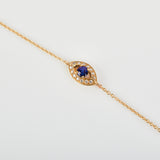 Blue Sapphire Evil Eye Bracelet, 18ct Yellow Gold