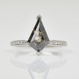 2ct Salt & Pepper Diamond Engagement Ring, Athena Setting