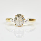 1.12ct Oval Grey Diamond Engagement Ring, Luna Setting