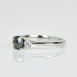 0.60ct Round Black Diamond Engagement Ring, Aphrodite Setting