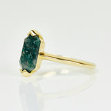 1.02ct Elongated Hexagon Moss Agate Engagement Ring, Juno Setting