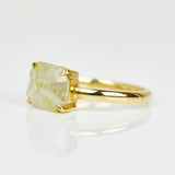 2ct Organic Yellow and White Natural Diamond, Juno Setting