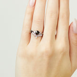 0.60ct Round Black Diamond Engagement Ring, Aphrodite Setting