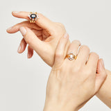 2.10ct Blue Oval Sapphire & Diamond Engagement Ring, Luna Setting