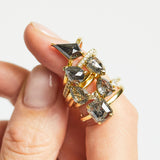 1.41ct Kite Salt and Pepper Diamond Engagement Ring, Juno Setting
