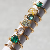1.92ct Emerald Salt and Pepper Diamond Engagement Ring, Juno Setting