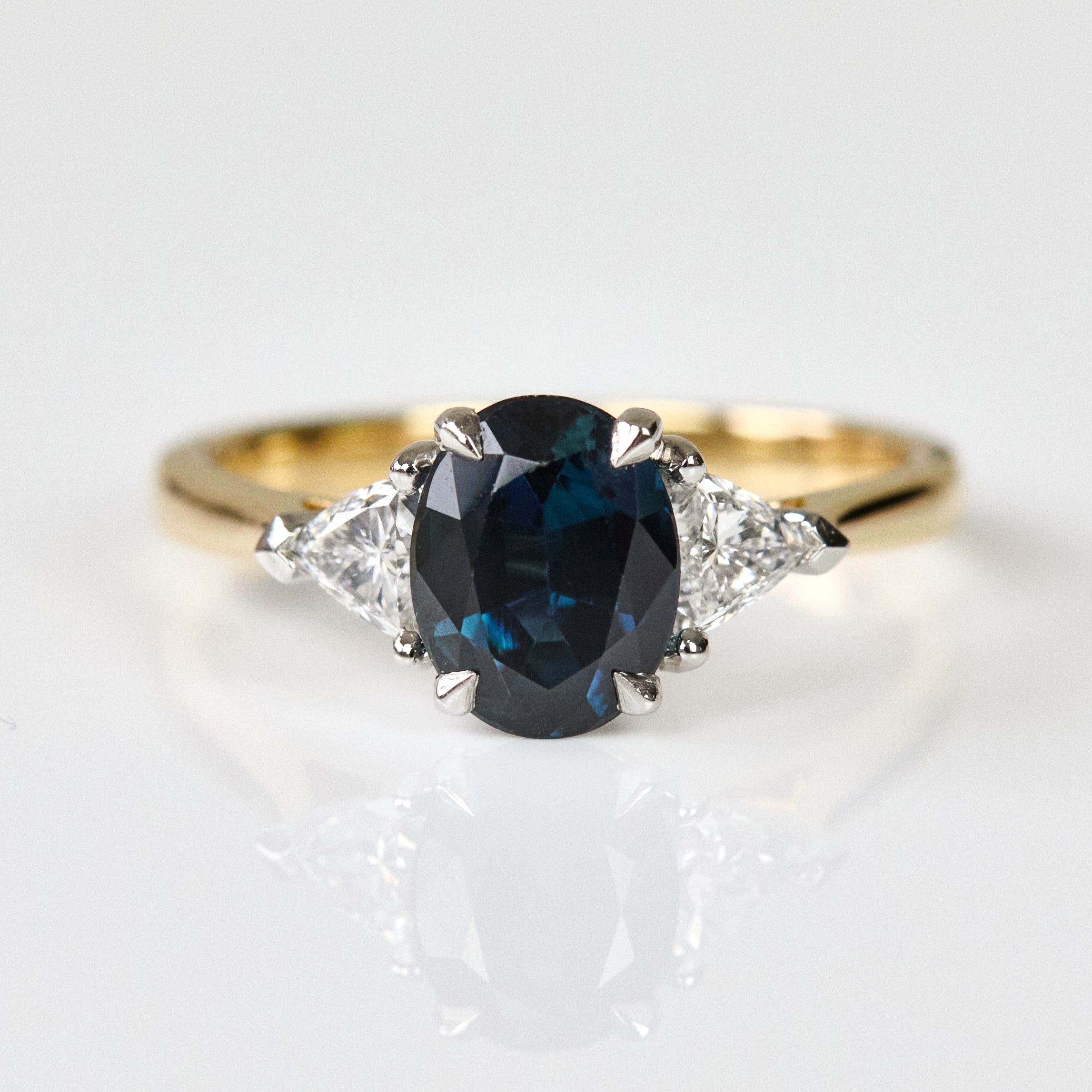 Teal sapphire rings