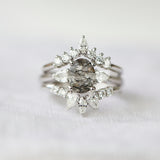 1.33ct Oval Rutile Quartz Engagement Ring, Luna Setting