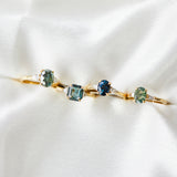 1.31ct Teal Sapphire and Diamond Engagement Ring, Luna Setting