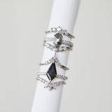 1.70ct Kite Dark Salt and Pepper Diamond Engagement Ring, Athena Setting