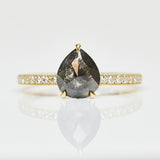 1.43ct Pear Shape Black Diamond Engagement Ring, Athena Setting