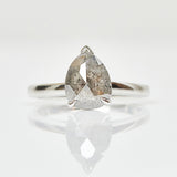 1.79ct Pear Shape Grey Diamond Engagement Ring, Juno Setting