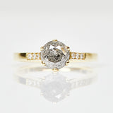 1.40ct Round Brilliant Cut Grey Diamond Engagement Ring, One-of-a-Kind