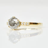 1.40ct Round Brilliant Cut Grey Diamond Engagement Ring, One-of-a-Kind
