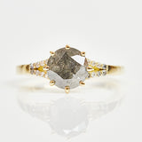 1.98ct Round Brilliant Cut Grey Diamond Engagement Ring, One of a Kind