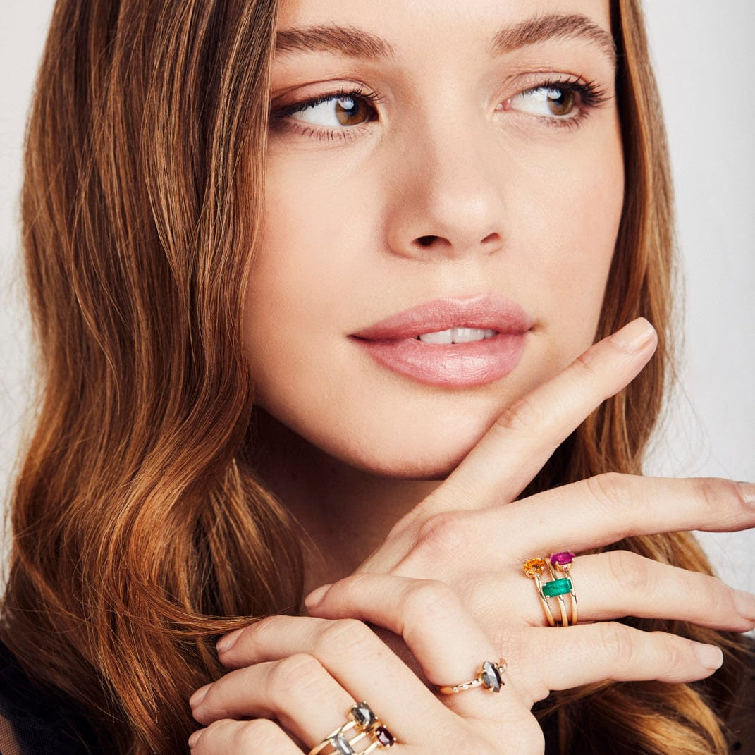 Sophia Perez Jewellery Rings 0.74ct Emerald Cut Salt & Pepper Diamond Juno Ring